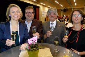 vlnr. Daniela Jansen, MdL, Bernd Krott, Ratsherr der Stadt Aachen, Ladislaus Hoffner, stellv. Bezirksbürgermeister, Andrea Orthen, Mitglied der Bezirksvertretung